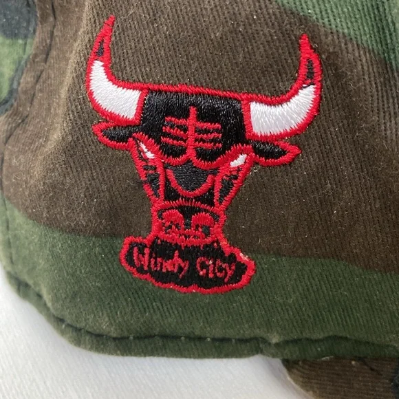NEW ERA 9Fifty NBA Chicago Bulls GREEN CAMO Snapback Baseball Hat Cap HARDWOOD